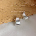 Brushed Chunky Curved Stud Earrings In Silver And Gold Tone view 6
