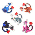 Enamel-Look Gold Silver Heart Alloy Jewelry Pendants in 10 Styles view 3