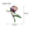 Purple Tulip Crystal Enamel Metal Brooch Pin for Jackets and Lapels view 2