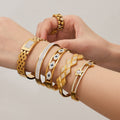 Geometric Full Zircon Bangle Multi Styles Gold Steel view 3