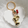 Gold Tone Cherry-Sprig Bubble Letter Keychains from A to Z view 8