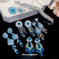 Blue Floral Statement Jewelry Collection With Six Designs view 2