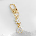 Enamel Butterfly Initial Letter Charm Keychain in White and Pink view 4