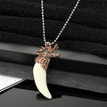 Antique Tone Sculpted Animal and Skull Fang Pendant Necklaces view 7
