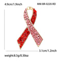 Crystal Awareness Ribbon Brooch In Six Colorways Decorative Lapel Pin view 11