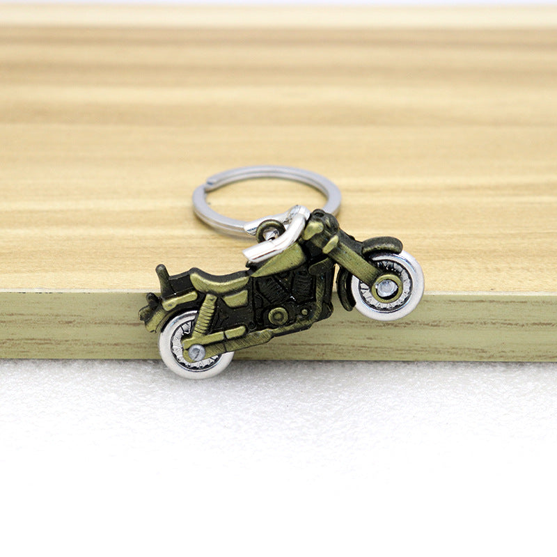 Moving Motorcycle Wheel Alloy Keychain Pendant Accessory
