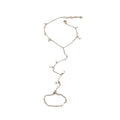 Star and Moon Charm Hand Chain Bracelet with Finger Loop view 5