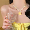 Beaded Flower Pendant Necklaces In Four Colors Statement Jewelry view 9