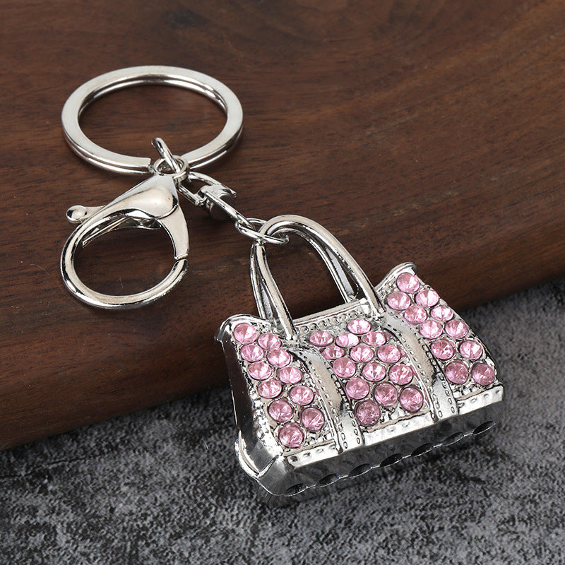 Rhinestone Handbag Keychain Alloy Purse Charm for Women's Bag Accessory