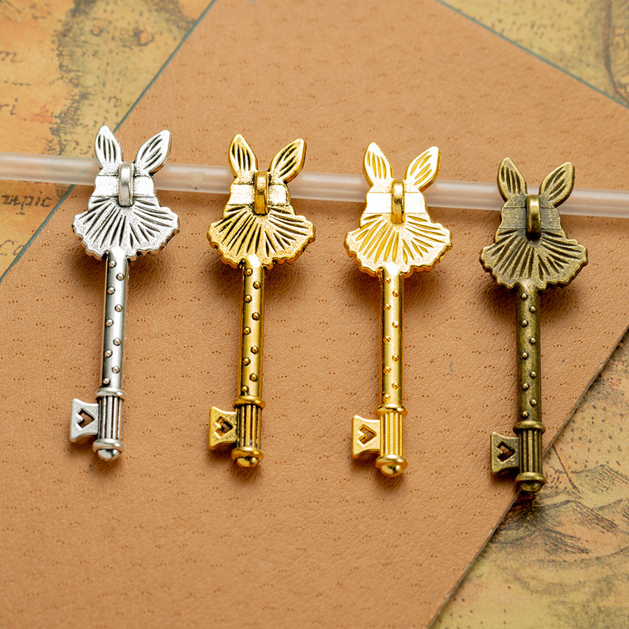 50x15mm Alloy Rabbit Key Charm Pendant
