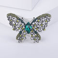 Openwork Rhinestone Butterfly Brooch Pear Center Four Colors view 8