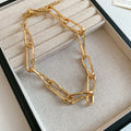 Crinkled Oval Link Chain Necklaces in Two Metal Tones view 6