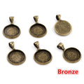 Plain Round Pendant Bezel Settings in Six Plated Finishes view 5