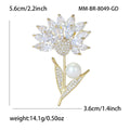 Crystal Flower With Pearl Brooch for Jackets Scarves and Coats view 4