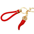 Jeweled Chili Pepper Keychains in Four Colors and Crowned Styles view 5