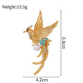 Gold Tone Phoenix Pearl Look Metal Brooch Pin for Jackets and Lapels view 2