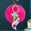 White-Fox-Fuchsia-Pom