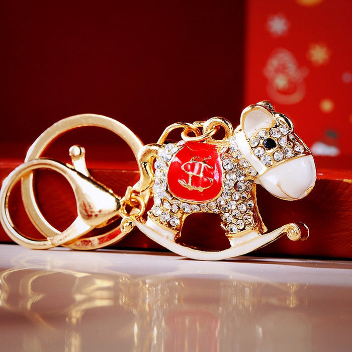 Crystal Horse and Zebra Keychains in Twenty-Five Pictured Designs