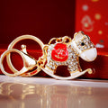Mini Crystal Rocking Horse Keychains and Tassel Car Hangers view 8
