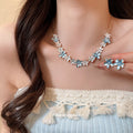 Gold Enamel Daisy Necklace and Stud Earring Color Sets view 2