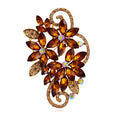 Black Flower Crystal Six Designs Metal Brooch Pin for Jackets and Lapels view 9