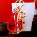 Crystal Goldfish Keychains with Fortune Cords and Loose Heart Loops view 1