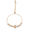 Crystal Leaf Adjustable Bracelet In Gold And Silver view 5