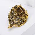 Openwork Tiger Head Brooch with Large Red or Blue Crystal view 3