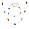 Multicolor Natural Stone Bead Necklace And Bracelet view 5