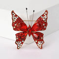 Crystal Butterfly Brooch with Polished Metal and Decorative Accents view 9