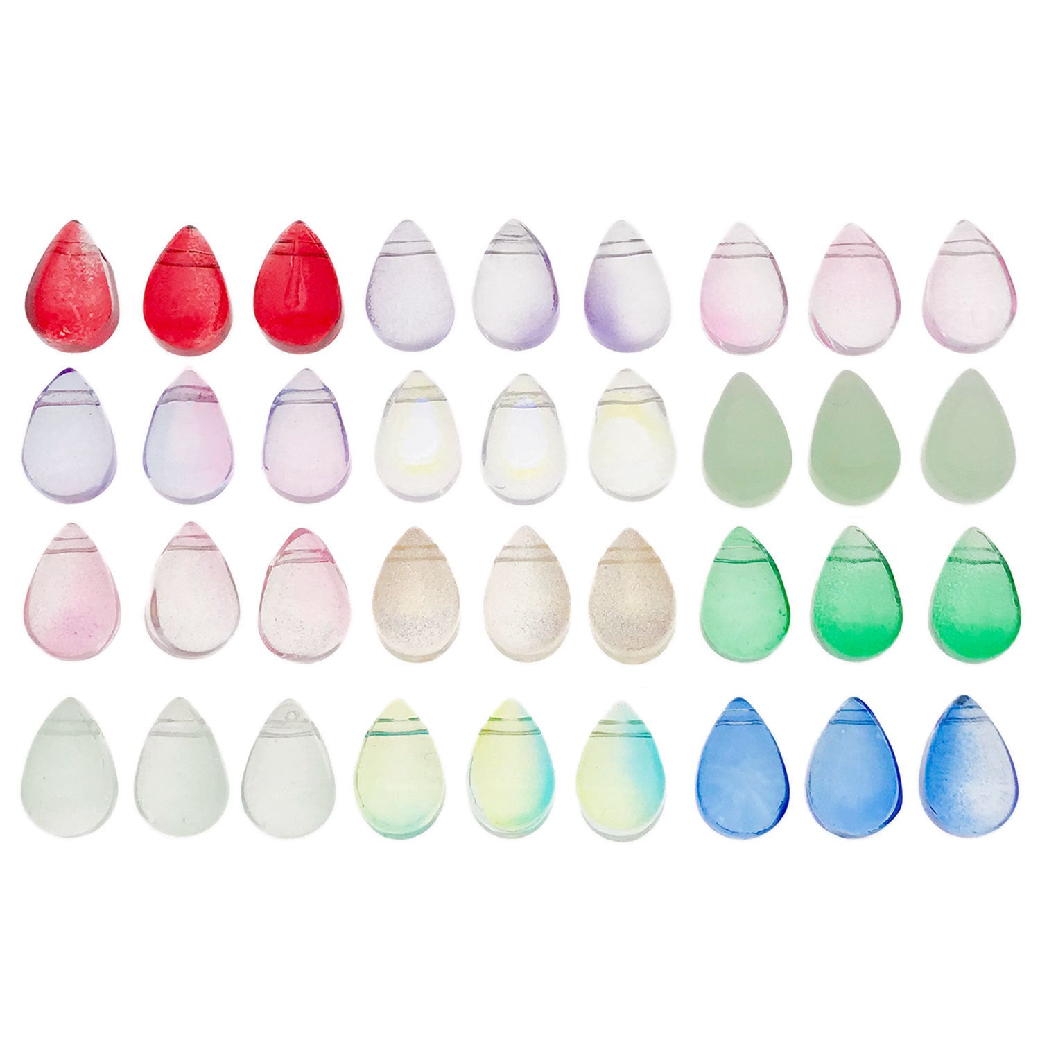 6x9mm Glass Teardrop Charm Pendants