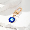 Round Enamel Evil Eye Keychains Gold Clasp Six Colors view 3