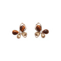 Silver Brown Butterfly Crystal Stud Earrings Statement Jewelry view 5