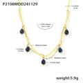 Natural Stone Bead Necklaces with Crystal Opal Drop Charms view 10