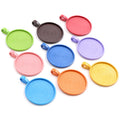 Colorful Round Cabochon Pendant Bases in Ten Options view 5