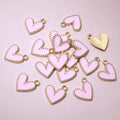 Beaded Edge Enamel Heart Charms in Eleven Color Options view 6