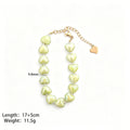 Glossy Heart Bead Bracelet With Gold Tone Extension Chain view 11