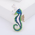 Enamel Seahorse Brooch With Pearl Bubbles in Three Colors view 3