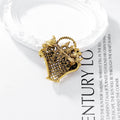 Black Gold Tone Flower Basket Metal Brooch Pin for Jackets and Lapels view 3