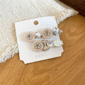 Silver Resin Disk Crystal Bow Duckbill Hair Clip Sets view 8