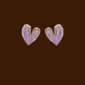 Colorful Enamel Asymmetric Heart Statement Stud Earrings view 4