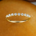 Bezel Round Clear Stone Thin Band Ring Three Metal Tones view 2