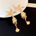 Metal Starfish Shell Necklace Bracelet Earrings Gold Silver view 10