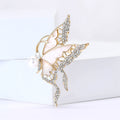 Open Wing Crystal Butterfly Brooch Decorative Lapel Pin view 1
