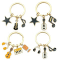 Four Guitar Keyboard and Headphone Metal Keychain Designs view 4
