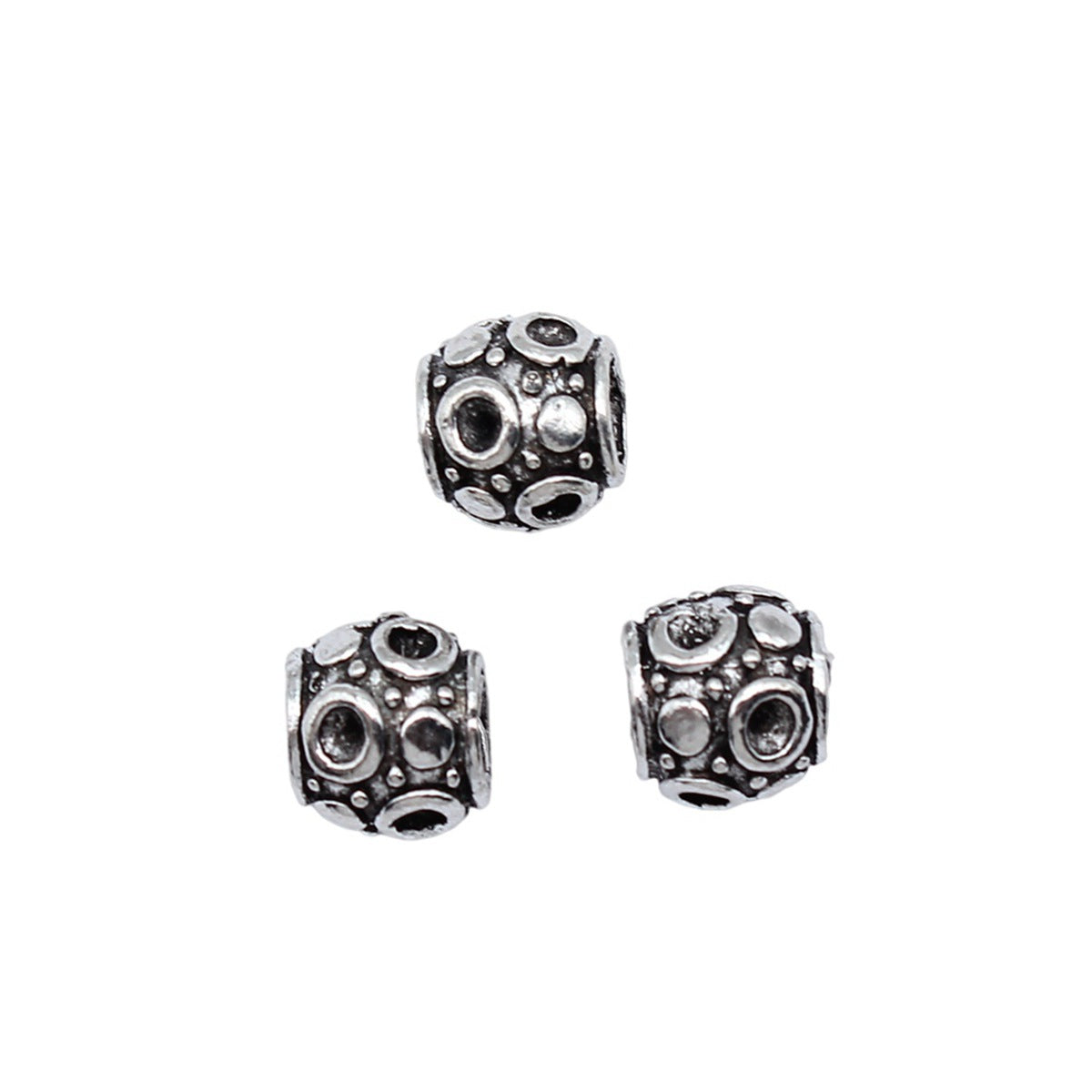 10x10mm 2.3g Antique Silver Zinc Alloy Spacer Large Hole Beads for Bracelet Necklace DIY Making