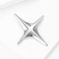 Polished Four Point Starburst Brooch in Two Metal Tones view 4