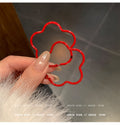 Open Flower Outline Hoop Earrings in Three Bright Colors view 3