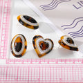 Tortoiseshell Heart and Oval Crystal Halo Stud Earrings view 4