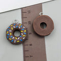 Resin Oreo Chocolate Cake Donut Food Charm Pendant for DIY Keychain Jewelry Making